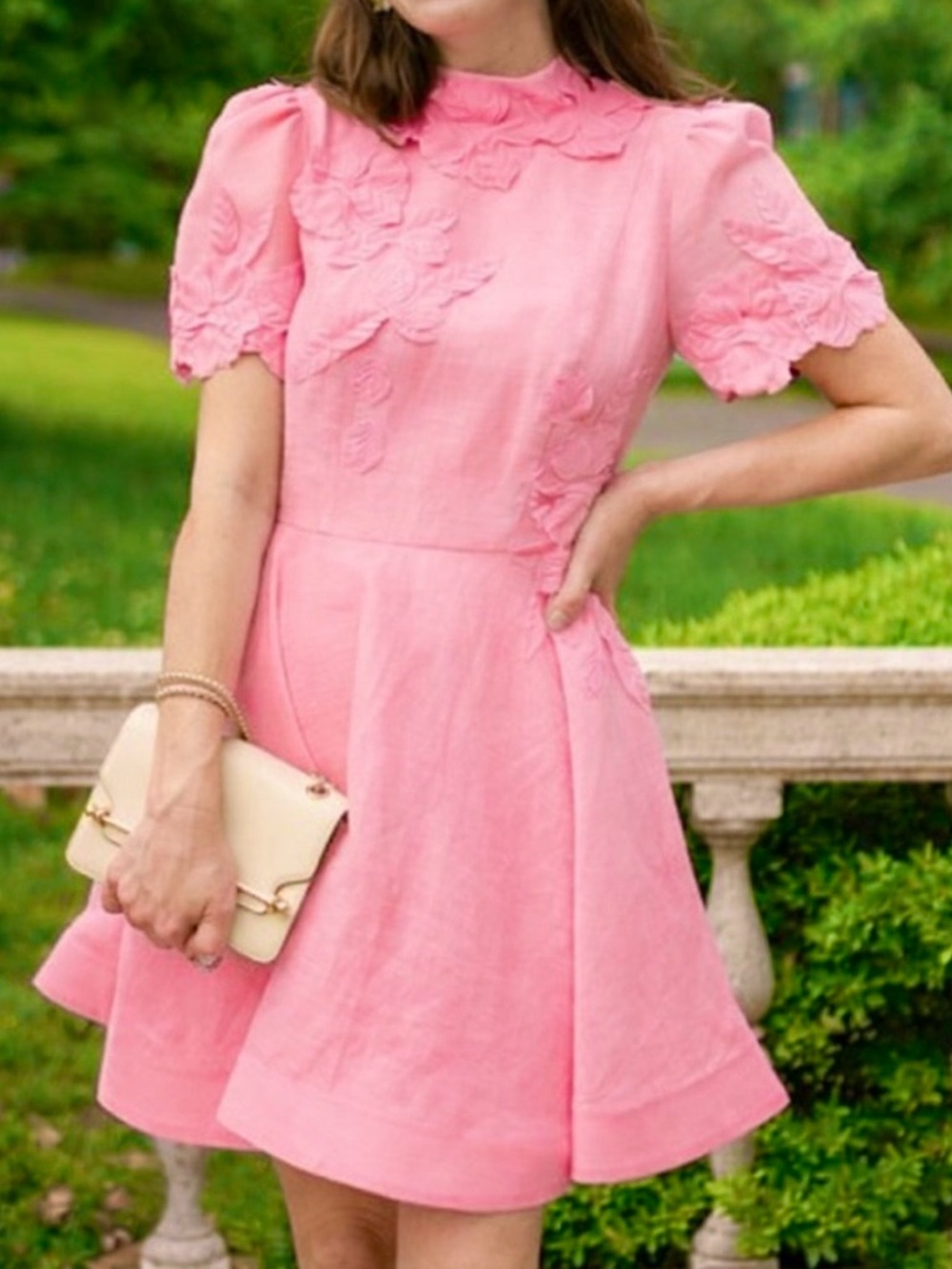 Antonio melani iris floral taffy linen blend dress